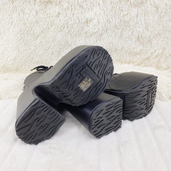 5" Block Heel Platform Goth Punk Ankle Boots 203 - Picture 13 of 15